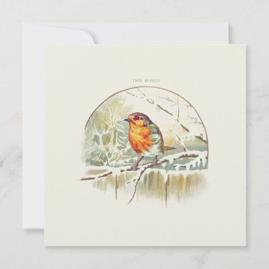 ヴィンテージロビン「メリークリスマス」グリーティングカード (正面)