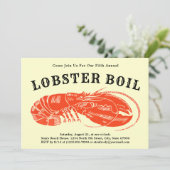 ヴィンテージロブスターの沸騰または焼き招待状テンプレート 招待状 (スタンド正面)