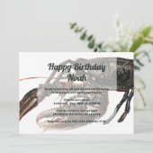 ヴィンテージロブスターアート誕生日パーティーへの招待 招待状 (スタンド正面)