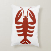 ヴィンテージロブスターイン赤、アールデコシーフード アクセントクッション (裏面(縦))