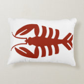 ヴィンテージロブスターイン赤、アールデコシーフード アクセントクッション (裏面)