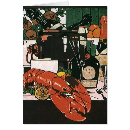 ヴィンテージロブスターシャンパンファンシーエレガントパーティー (正面)