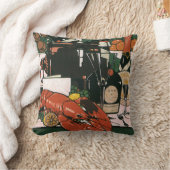 ヴィンテージロブスターシャンパンファンシーエレガントパーティー クッション (ブランケット)