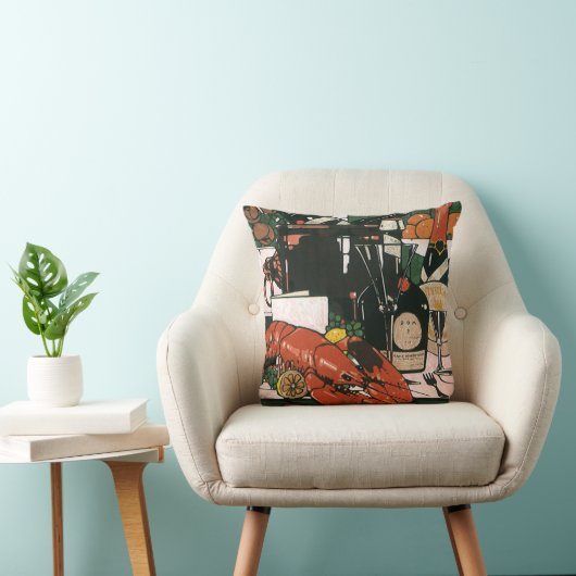 ヴィンテージロブスターシャンパンファンシーエレガントパーティー クッション (椅子)