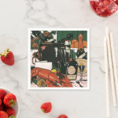 ヴィンテージロブスターシャンパンファンシーエレガントパーティー スタンダードカクテルナプキン (インサイチュ)