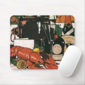 ヴィンテージロブスターシャンパンファンシーエレガントパーティー マウスパッド (マウス)