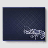 ヴィンテージロブスターネイビーブルーエレガントシック結婚ズ ゲストブック (裏面)