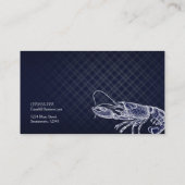 ヴィンテージロブスターネイビーブルーエレガントシーフードカスタム 名刺 (裏面)
