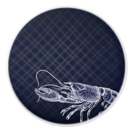 ヴィンテージロブスターネイビーブルーエレガントシーフードデコール セラミックノブ