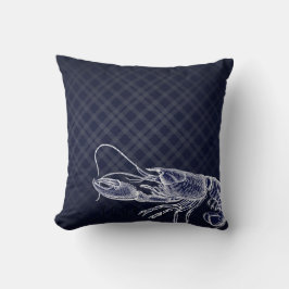 ヴィンテージロブスターネイビーブルーエレガントシーフード海 クッション