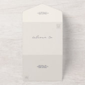 ヴィンテージロブスターブルーQR RSVPファーム結婚ズ オールインワン招待状 (外側)