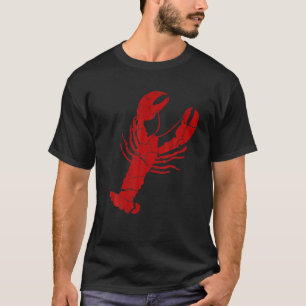 ヴィンテージロブスタープリントレッドロブスターT Tシャツ