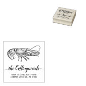 ヴィンテージロブスター書道ファミリー差出人住所 ラバースタンプ (押印)