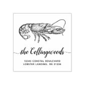 ヴィンテージロブスター書道ファミリー差出人住所 ラバースタンプ (インプリント)