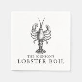 ヴィンテージロブスター沸騰 | 焼カスタマイズく スタンダードカクテルナプキン (正面)