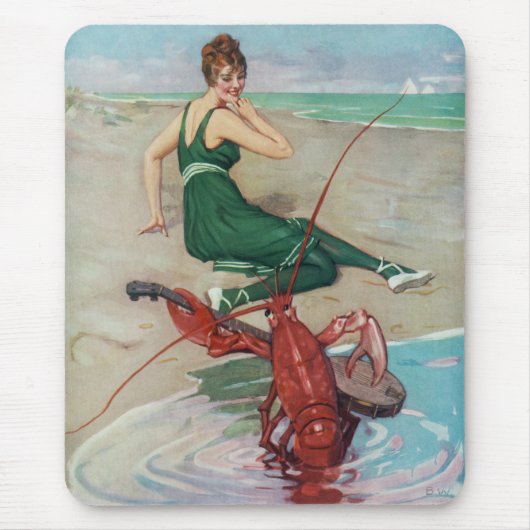 ヴィンテージロブスター遊のバンジョギター マウスパッド (正面)