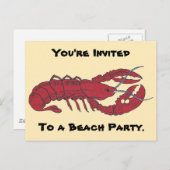 ヴィンテージロブスター インビテーションポストカード (正面/裏面)