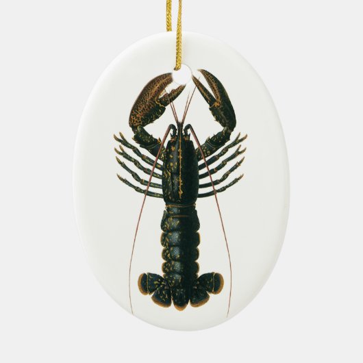 ヴィンテージロブスター、海洋海生命甲殻類 セラミックオーナメント (裏面)