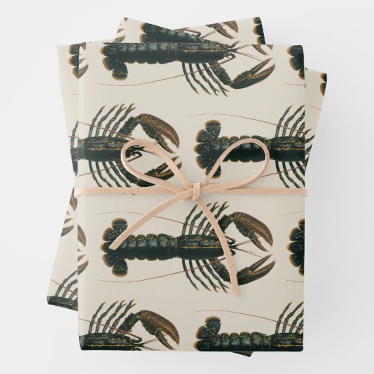 ヴィンテージロブスター、海洋海生命甲殻類 ラッピングペーパーシート (インサイチュ)