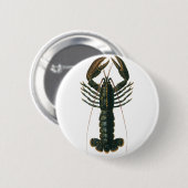 ヴィンテージロブスター、海洋海生命甲殻類 缶バッジ (正面&裏面)