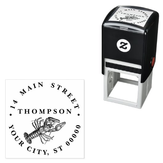 ヴィンテージロブスター#1スケッチ名差出人住所 セルフインキングスタンプ (インサイチュ)