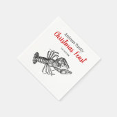 ヴィンテージロブスター#1スケッチ スタンダードカクテルナプキン (角)