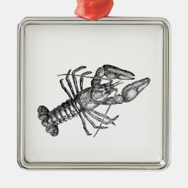 ヴィンテージロブスター#1スケッチ メタルオーナメント