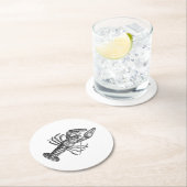 ヴィンテージロブスター#1スケッチ ラウンドペーパーコースター (インサイチュ)