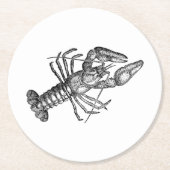 ヴィンテージロブスター#1スケッチ ラウンドペーパーコースター (正面)