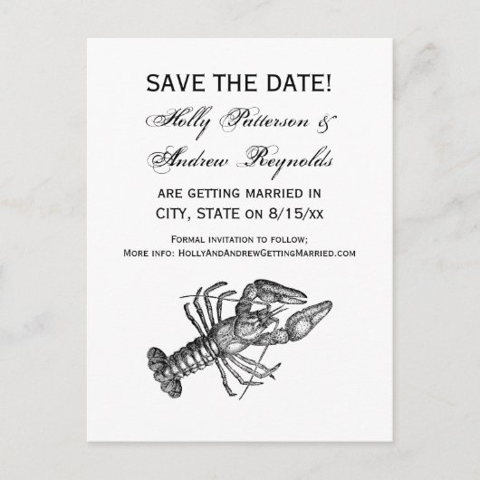 ヴィンテージロブスター#1スケッチ 案内ポストカード (正面)