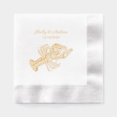 ヴィンテージロブスター#1スケッチ 箔ナプキン (正面)