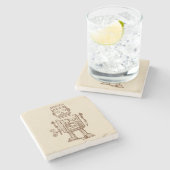 ヴィンテージロボットスケッチ/スケッチ ストーンコースター (横)