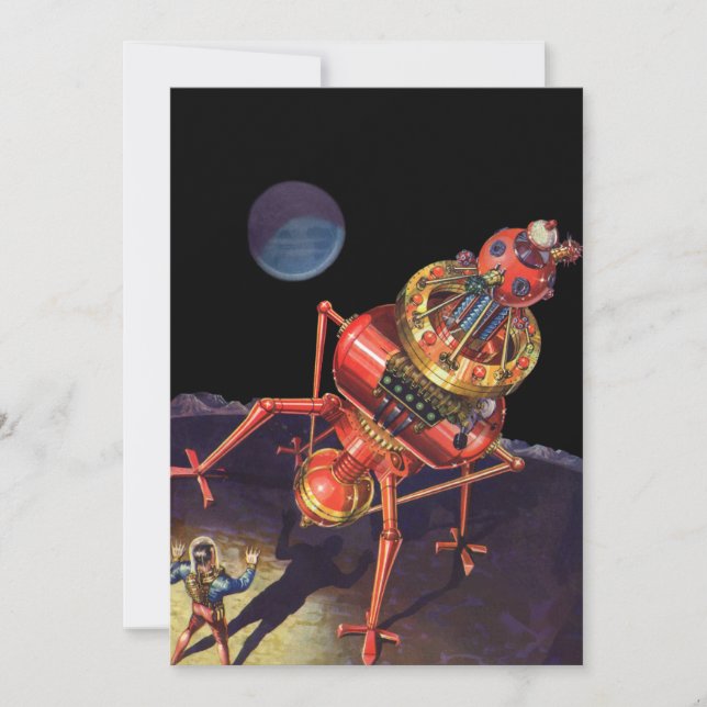 ヴィンテージロボット付きSFエイリアン宇宙飛行士 (正面)