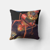 ヴィンテージロボット付きSFエイリアン宇宙飛行士 クッション (裏面)