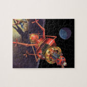 ヴィンテージロボット付きSFエイリアン宇宙飛行士 ジグソーパズル (横)