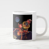 ヴィンテージロボット付きSFエイリアン宇宙飛行士 ジャンボコーヒーマグカップ (右)