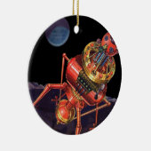 ヴィンテージロボット付きSFエイリアン宇宙飛行士 セラミックオーナメント (右)