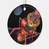 ヴィンテージロボット付きSFエイリアン宇宙飛行士 セラミックオーナメント (左)