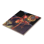 ヴィンテージロボット付きSFエイリアン宇宙飛行士 タイル (側面)