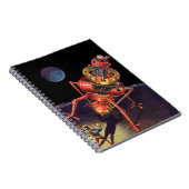 ヴィンテージロボット付きSFエイリアン宇宙飛行士 ノートブック (右側)