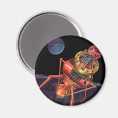 ヴィンテージロボット付きSFエイリアン宇宙飛行士 マグネット (正面/裏面)