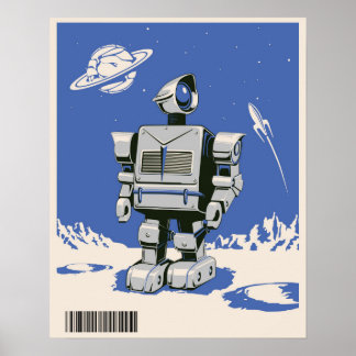 ヴィンテージロボット1青 ポスター