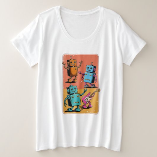 ヴィンテージロボット プラスサイズTシャツ (デザイン正面)