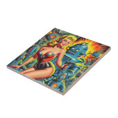 ヴィンテージロボットSci-Fiピンアップ タイル (側面)