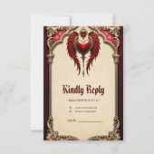 ヴィンテージロマンスとハートと翼。 出欠カード (正面)