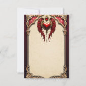 ヴィンテージロマンスとハートと翼。 出欠カード (裏面)