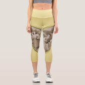 ヴィンテージロマンスのカップル、男女、ゴールド カプリレギンス (正面)