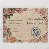 ヴィンテージロマンスカップルアンティークバラ結婚ズ (正面/裏面)