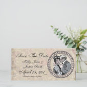 ヴィンテージロマンスカップルアンティークバラ結婚ズ セーブザデート (スタンド正面)