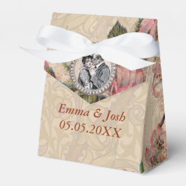 ヴィンテージロマンスカップルアンティークバラ結婚ズ フェイバーボックス